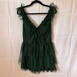 City Studio Green Mesh Laced Dress Size 7